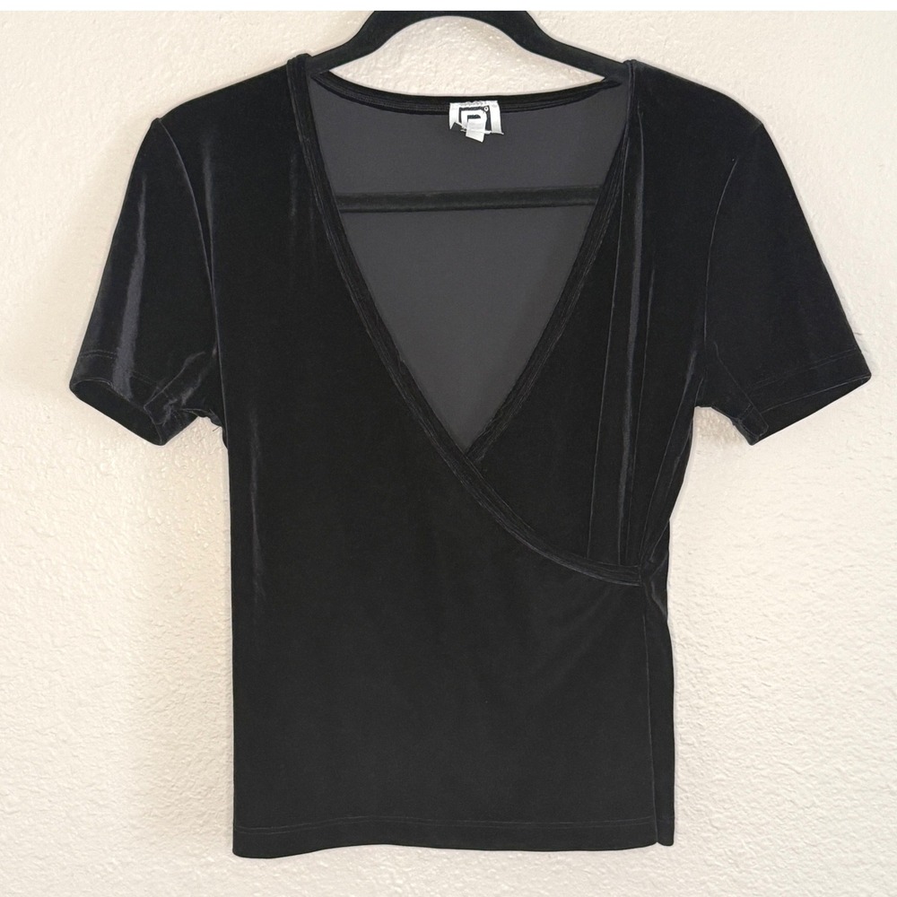 vintage Rampage Velvet Whimisigoth Witchy Fairy Layer Grunge Faux Wrap Top Large